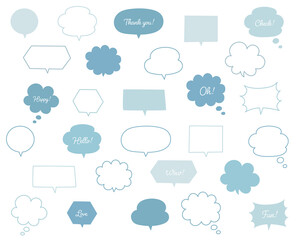 手書きの吹き出しのセット／イラスト／ふきだし
