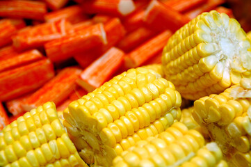 Corn and crab stick ingredients for hot pot soup mix