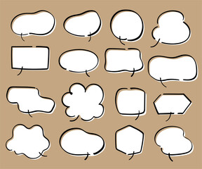 Fototapeta premium 手書きの吹き出しのセット／イラスト／ふきだし