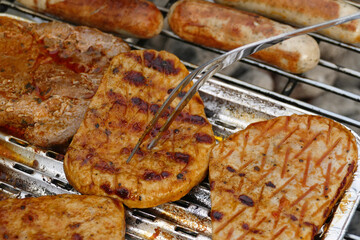 Delicious grilled steak in summertime