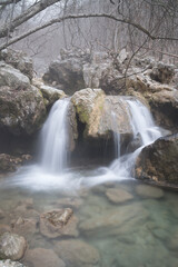 waterfall in the mountains