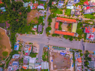Ariel view of District 2 and Binh Thanh District in Ho Chi Minh city, Vietnam