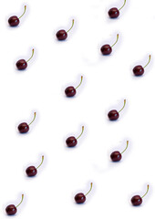 cherry berries on a white background, pattern