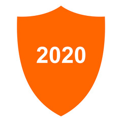 Jahr 2020 und Schild