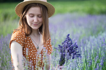 Provence - girl at the lavender field