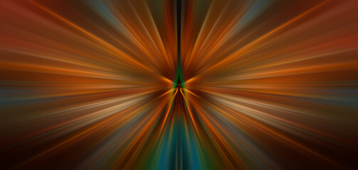 Flash of orange light. Abstract background of luminous lines.