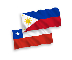 Flags of Chile and Philippines on a white background