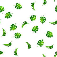Seamless leaf background vector pattern wallpaper texture green banana leaf tropical plant