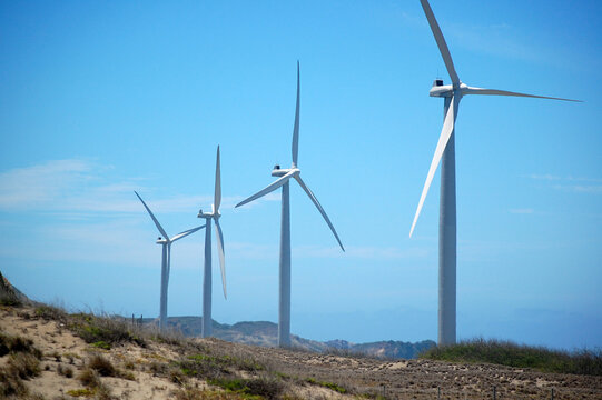 Bangui Wind Farm windmills in Ilocos Norte, Philippines