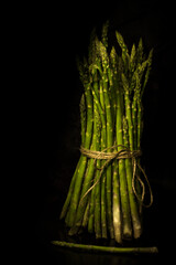 asparagus whit string  in light painting