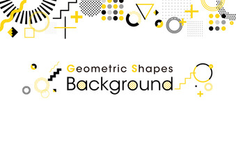 Background composed of geometric shapes. Vector data. Black and Yellow.
