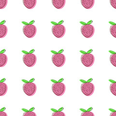 Seamless strawberry berry vector fabric pattern textile ornament background abstract 