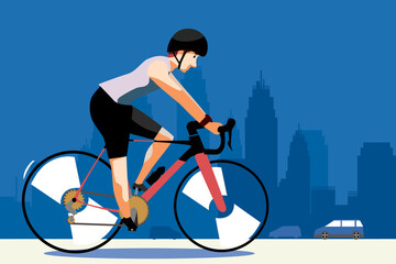 young man riding a bike