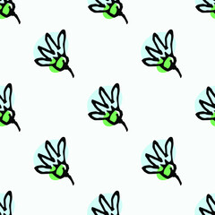 Seamless vector background wallpaper cute flowers drawn pattern for fabric or textile print
