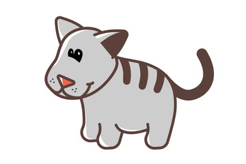 vector illustration of cartoon cat
