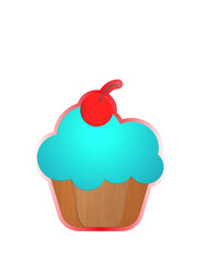 Kleine Kuchen mit roten Kirsch.