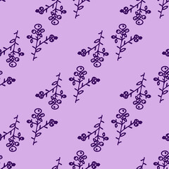 Seamless vector background wallpaper textile print berry leaf plant pattern for kitchen or fabric