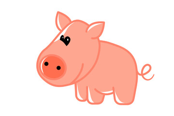 Cartoon pig toy on white vector