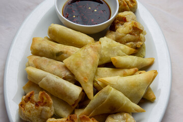 Asian Appetizers, Dumplings, Spring Rolls, Dim Sim and Sauces