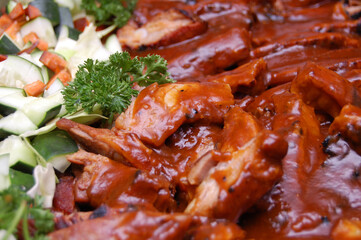 Pork loin belly with brown sauce