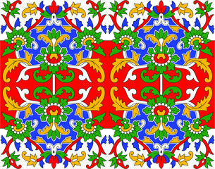 colorful vector ornament kalamkari border design