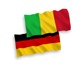 Obraz premium Flags of Mali and Germany on a white background
