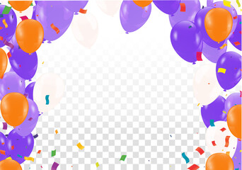 Pink balloons and on the background. Eps 10 vector file.