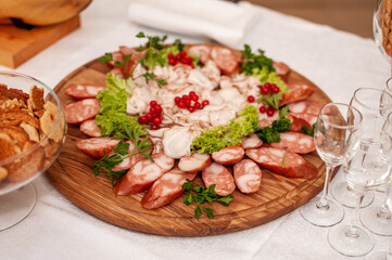 Slicing different varieties of meat