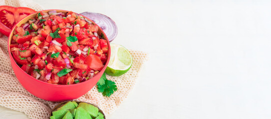 Organic homemade Tomato Salad Mexican food fresh vegan appetizer
