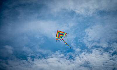 kite flying in the blue sky