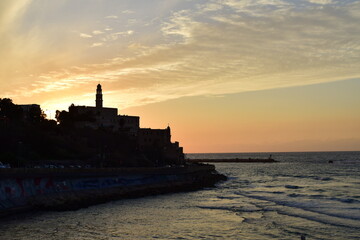 Sunset view of Tel Aviv Old City Jaffa