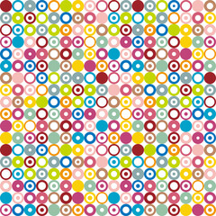 Vector Retro Style Vibrant Color Mini Circles Seamless Pattern