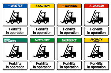 forklifts in operation Symbol Sign Isolate on transparent Background,Vector Illustration