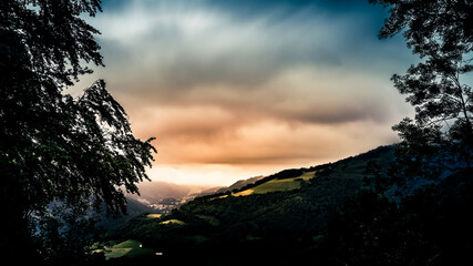 couche de soleil vallée baudean orange