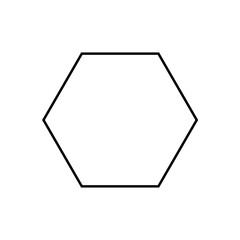 Hexagon sign. Simple geometric shapes for kids sign. eps ten