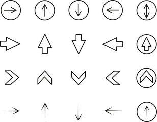 Linear Arrow icons set. Universal Arrow icon to use in web and mobile UI