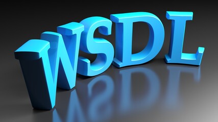 The write WSDL on a black glossy surface - 3D rendering illustrastion