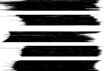 Grunge Paint Roller . Vector brush Stroke . Distressed banner . Black stripes isolated. paintbrush collection . Modern Textured shape . Dry border in Black . Bulge lines