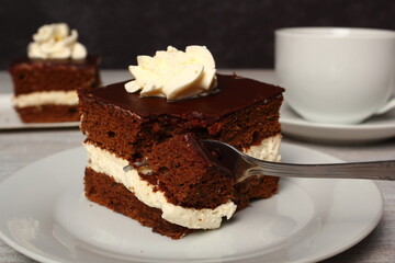 Cream Pie. Chocolate Sponge Cake filled with whipped cream.
