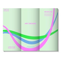 Soft light green with violet, blue and green lines vector background template. Flyer, cover, brochure, banner design. Trendy vector abstract shapes lines for presentations and posters.