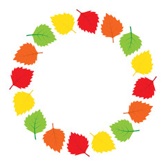vector illustration of a wreath of fall leaves 