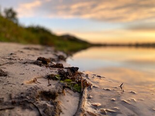 lake in the morning. Sky background.
