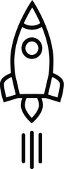 rocket black outline isolated
