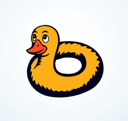 Inflatable swimming ring. Vector drawing