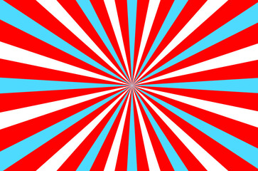 retro rays red white cyan color background