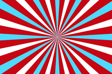 retro rays red white cyan color background