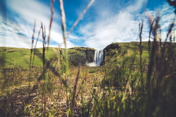 Skógafoss Waterfall On Iceland