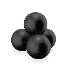 Metal cannonball pyramid 3d rendering
