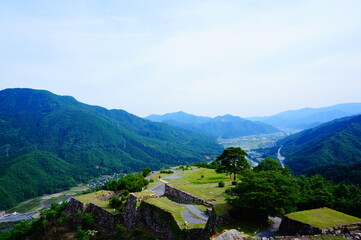 Fototapeta na wymiar View from Japanese castle in the sky