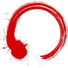 筆で書いた赤い丸